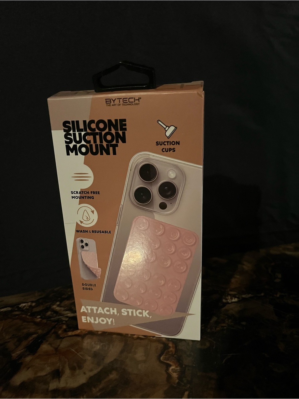 Pink Silicone Suction Mount for Cell Phones